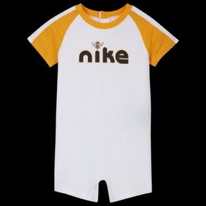 FREE WITH PURCHASE Unisex Nike Bug Beehive Romper. Onesie. 5 Snap. Honeycomb